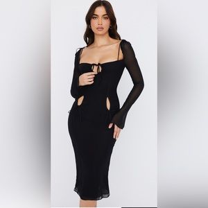 NWT House of Cb Ophelia black cutout midi dress
